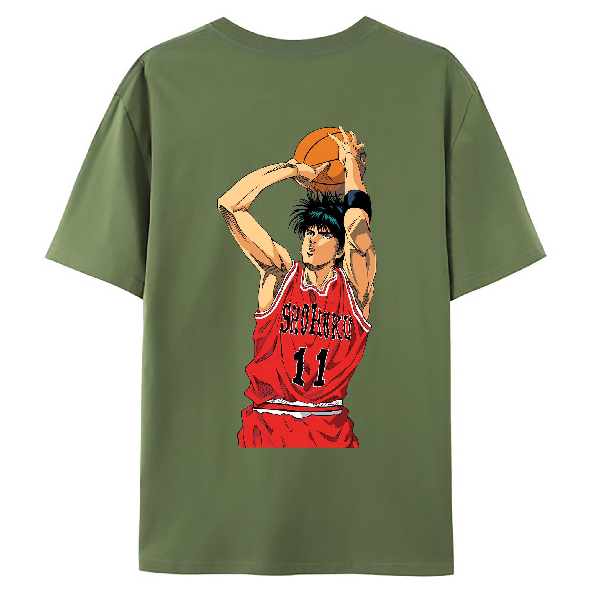 （画像用） SLAM DUNK／スラムダンク 綿100％ メンズ半袖Tシャツ（バックプリント） 通気性